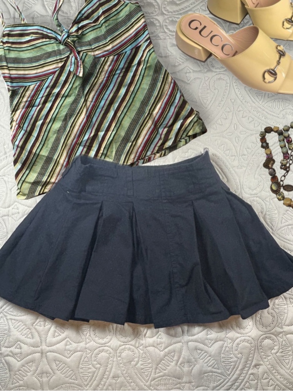 Black Pleated Mirco Mini Skort skirt